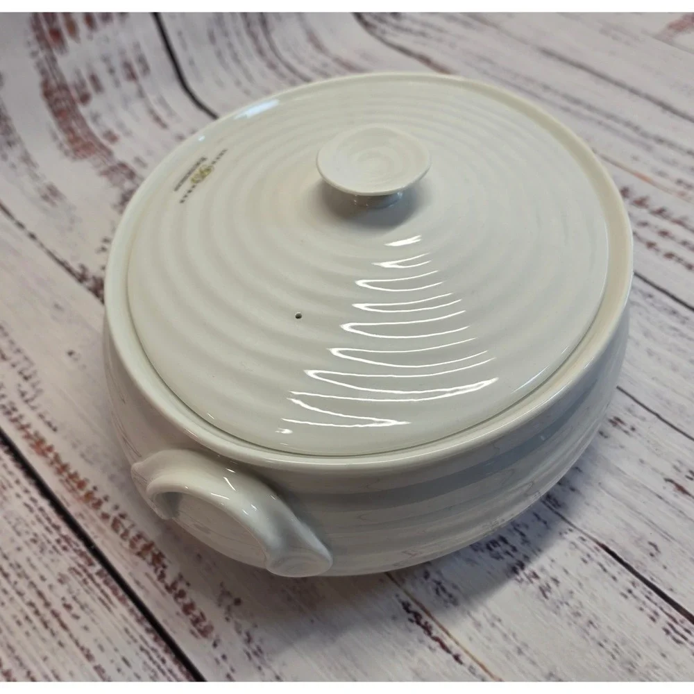Sophie Conran Portmeirion Casserole Dish 8.5in White Excellent Rippled